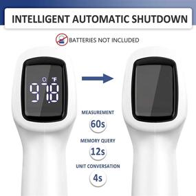img 3 attached to 🌡️ Easy One-Button Operation Non Contact Thermometer for Adults - Accurate Readings, Memory Storage, Temperature Warning Reminders - Digital Infrared Forehead Thermometer (Batteries Not Included)