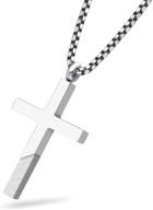 🔱 men's women's stainless steel cross necklace - 555jewelry pendant with 16-24” chain logo