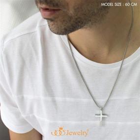 img 1 attached to 🔱 Men's Women's Stainless Steel Cross Necklace - 555Jewelry Pendant with 16-24” Chain