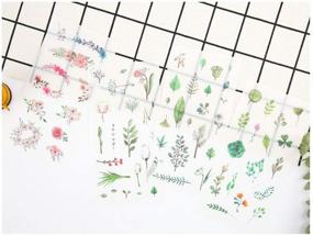 img 1 attached to Washi Planner Sticker Set - Decorative Adhesive Stickers for Diary, Album, Notebook, Journal, Crafts - 12 Sheets/Pack (Plants)