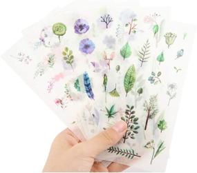 img 3 attached to Washi Planner Sticker Set - Decorative Adhesive Stickers for Diary, Album, Notebook, Journal, Crafts - 12 Sheets/Pack (Plants)