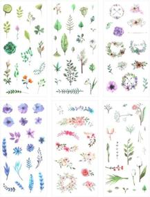 img 4 attached to Washi Planner Sticker Set - Decorative Adhesive Stickers for Diary, Album, Notebook, Journal, Crafts - 12 Sheets/Pack (Plants)
