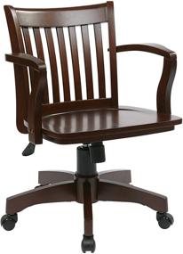 img 4 attached to Enhance Your Workspace with the OSP Home Furnishings Deluxe Wood Bankers Desk Chair in Espresso