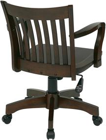 img 2 attached to Enhance Your Workspace with the OSP Home Furnishings Deluxe Wood Bankers Desk Chair in Espresso