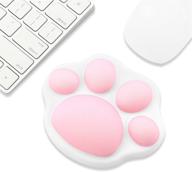 proelife cute mouse wrist support pad with cat paw pattern - soft hand pillow for pain relief - non-slip base - ideal for home, office, computer laptop - white logo