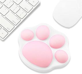 img 4 attached to ProElife Cute Mouse Wrist Support Pad with Cat Paw Pattern - Soft Hand Pillow for Pain Relief - Non-Slip Base - Ideal for Home, Office, Computer Laptop - White