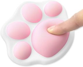 img 1 attached to ProElife Cute Mouse Wrist Support Pad with Cat Paw Pattern - Soft Hand Pillow for Pain Relief - Non-Slip Base - Ideal for Home, Office, Computer Laptop - White