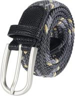 👗 stylish and versatile: univo colors multicolor braided elastic stretch belt with oval pin buckle for men, women, girls, child, and junior logo