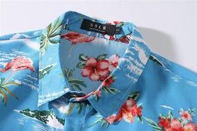 img 2 attached to 🌺 SSLR Flamingos Casual Hawaiian Men's Clothing and Shirts