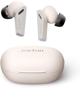 img 4 attached to EarFun Air Pro Wireless Earbuds: Hybrid Active Noise Cancelling, Bluetooth 5.0, 6 Mic ENC, Deep Bass, 32H Playtime, USB-C Charge, In-Ear Detection (White)