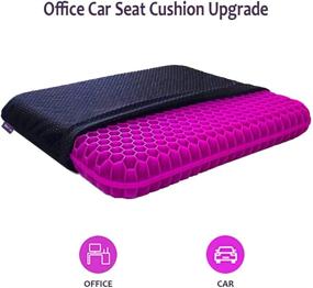 img 2 attached to Enhanced Purple Double Gel Seat Cushion Pillow - Office Chair and Car Egg Seat Cushion for Back, Coccyx & Tailbone Pain Relief - Pressure Reducing Honeycomb Design for Ultimate Comfort