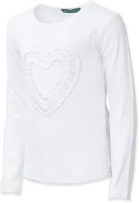 img 3 attached to Girls Ruffled Heart Sleeve Shirts Girls' Clothing