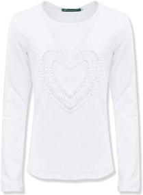 img 4 attached to Girls Ruffled Heart Sleeve Shirts Girls' Clothing