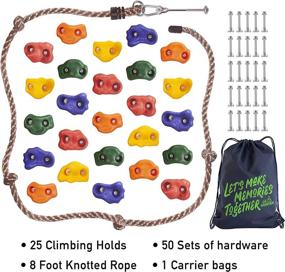 img 1 attached to Lil Mountain 25pcs Rock Climbing Holds: Fun Indoor/Outdoor Play-Set for Toddlers, Kids, and Adults. Build Jungle Gym Rock Wall Climbing, Includes 8ft Climbing Rope and Mounting Hardware