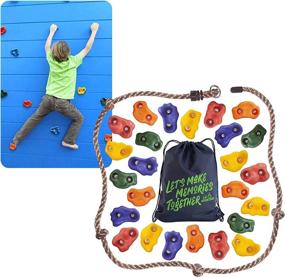 img 4 attached to Lil Mountain 25pcs Rock Climbing Holds: Fun Indoor/Outdoor Play-Set for Toddlers, Kids, and Adults. Build Jungle Gym Rock Wall Climbing, Includes 8ft Climbing Rope and Mounting Hardware