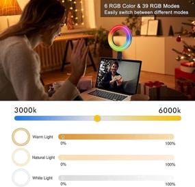 img 2 attached to TODI 6'' RGB Ring Light Kit - Enhance Online Meetings, Live Streaming & Video Recording with Remote Working/Zoom Lighting/YouTube Compatibility