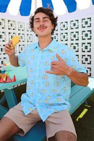 img 3 attached to 🦆 Mens Rubber Ducky Hawaiian Shirt: A Quirky Fashion Choice for Men's Clothing