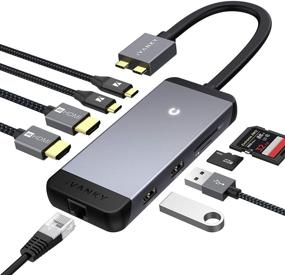 img 4 attached to iVANKY MacBook Pro Docking Station, 9-in-2 USB C Hub Adapter with 4K Triple Display, 100W PD3.0, Ethernet, 2 HDMI, USB-C 3.0, 2 USB-A 3.0, SD & TF for MacBook Pro/Air