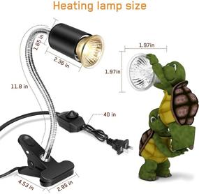 img 1 attached to 🔆 Fischuel Reptile Heat Lamp: Adjustable Basking Lamp with Clamp, UVA/UVB Light, and Dimmable Switch - Perfect for Aquariums (Bulb Included)