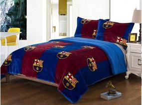 img 1 attached to FCBarcelona 3-Piece Sherpa Queen Size Bedding Set with 2 Pillow Shams