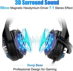 img 3 attached to 🎧 ENVEL Noise Cancelling Gaming Headset with 7.1 Surround Sound Stereo for PS4/Switch, Omnidirectional Microphone Vibration LED Light Compatible with Mac/PC/Laptop/Mac/PS3 - Black