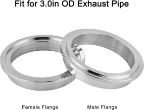 img 2 attached to 🔩 EVIL ENERGY 3 Inch Stainless Steel Exhaust V Band Clamp: Durable Male Female Flange for Optimum Performance