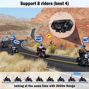 img 3 attached to Fodsports M1S Pro 2000m: Waterproof Motorcycle Bluetooth Intercom with 🏍️ 8 Riders Group Communication - Headset Universal Wireless Interphone (Handsfree/Stereo Music/GPS/2 Pack)