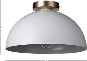 img 1 attached to 💡 Rivet Single-Light Flush-Mount Ceiling Light with Metal Shade - 7&#34;H, White/Brass - Amazon Brand