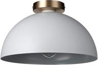 💡 rivet single-light flush-mount ceiling light with metal shade - 7&#34;h, white/brass - amazon brand логотип