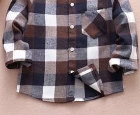 img 1 attached to Flannel Shirt for Kids: Long Sleeve Button Down Plaid Tops for Little Boys, Girls, and Babies