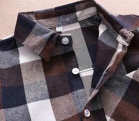 img 2 attached to Flannel Shirt for Kids: Long Sleeve Button Down Plaid Tops for Little Boys, Girls, and Babies