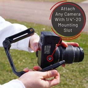 img 2 attached to 📷 Efficient GENS Handheld Camera Stabilizer Grip - Versatile U-Shaped Handle for DSLR, Mirrorless, & Video Cameras - 1/4"-20 Threaded Insert with Enhanced Stability - Convenient Foldable Design and Bonus Mounting Holes for Accessories