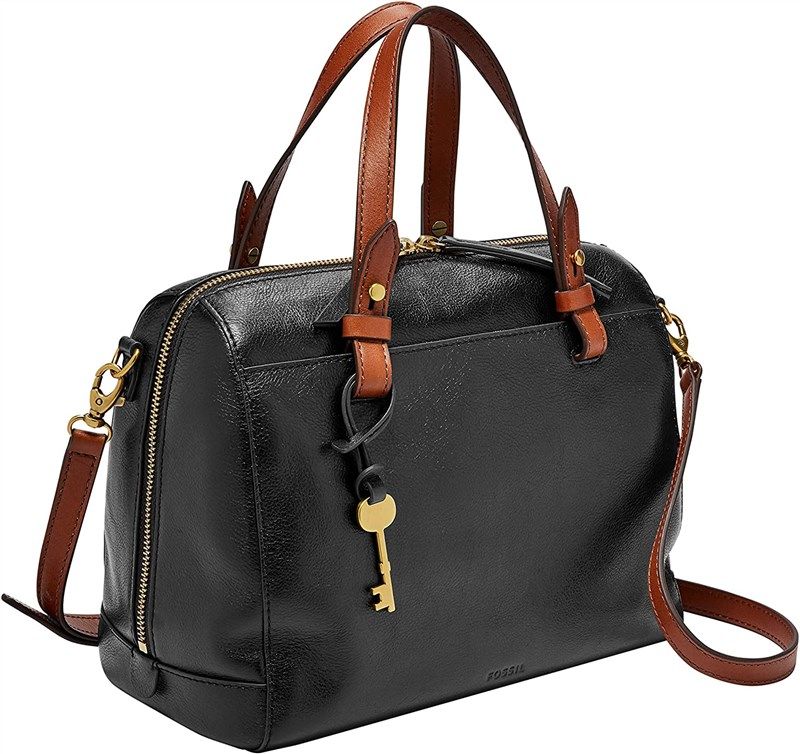 fossil rachel satchel handbag hearts logo