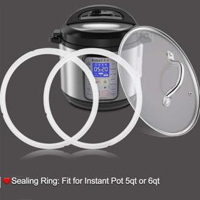 img 1 attached to 🍲 6qt Instant Pot Silicone Sealing Ring - Fits IP-DUO60, IP-LUX60, IP-DUO50, IP-LUX50, Smart-60, IP-CSG60, IP-CSG50 - 2 Pack, Food-Grade Sweet & Savory Sealing Ring