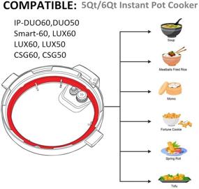 img 3 attached to 🍲 6qt Instant Pot Silicone Sealing Ring - Fits IP-DUO60, IP-LUX60, IP-DUO50, IP-LUX50, Smart-60, IP-CSG60, IP-CSG50 - 2 Pack, Food-Grade Sweet & Savory Sealing Ring