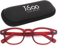 👓 jisoo women's 2.0 blue light blocking reading glasses, round fashion eyewear for women, red logo