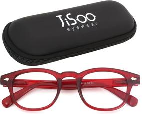 img 4 attached to 👓 JiSoo Women's 2.0 Blue Light Blocking Reading Glasses, Round Fashion Eyewear for Women, Red