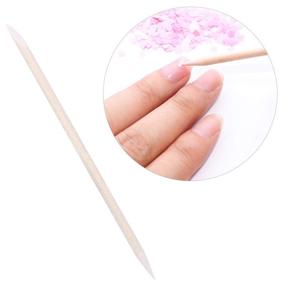 img 2 attached to 🍊 300 Count Orange Wood Stick Cuticle Pusher Remover - Manicure & Pedicure Nail Art Sticks
