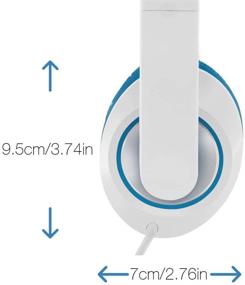 img 1 attached to 🎧 Rockpapa Adjustable On-Ear Stereo Headphones for Adults, Kids, Teens - Heavy Deep Bass for MP3/4, DVD, Smartphones, Laptop, Tablet in Car or Airplane - White/Blue