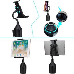 img 3 attached to 📱 MIAODAM 360° Swivel Cup Holder Phone Mount: Universal Adjustable Car Mount for iPhone, iPad & More (4.7'' to 10.5'')