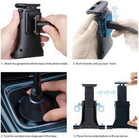 img 2 attached to 📱 MIAODAM 360° Swivel Cup Holder Phone Mount: Universal Adjustable Car Mount for iPhone, iPad & More (4.7'' to 10.5'')