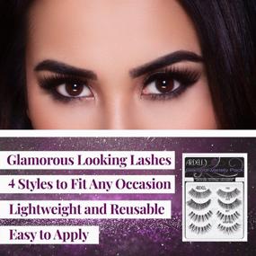 img 1 attached to 👁️ Ardell 'Best Of' Glamour Variety Pack: 4 Pairs of False Eyelashes for Glamorous Looks