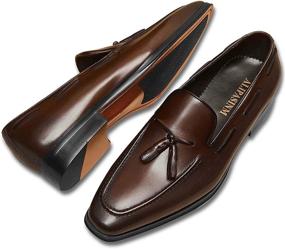 img 1 attached to Alipasinm Loafers Leather Formal 12