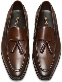 img 3 attached to Alipasinm Loafers Leather Formal 12
