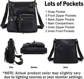 img 1 attached to Scarleton Multi Pocket Crossbody Bag for Women - Ultra Soft Shoulder Purse, Washed Vegan Leather, H1833