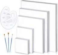 🎨 pack of 10 stretched canvas boards for painting - ideal for kids, beginners, adults, and artists - multi sizes 4x4", 5x7", 8x10", 9x12", 11x14 logo