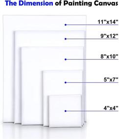 img 1 attached to Набор из 10 распространенных холстов для живописи - идеально подходит для детей, начинающих, взрослых и художников - разные размеры 4x4", 5x7", 8x10", 9x12", 11x14