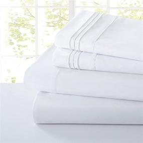 img 1 attached to 🛏️ Extra Soft Luxury King Size Bed Sheets Set - Premium Collection for Deep Mattresses - Breathable, Wrinkle-Fade Stain Resistant & Hypoallergenic - 4 Piece (White, King)