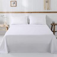 🛏️ extra soft luxury king size bed sheets set - premium collection for deep mattresses - breathable, wrinkle-fade stain resistant & hypoallergenic - 4 piece (white, king) logo