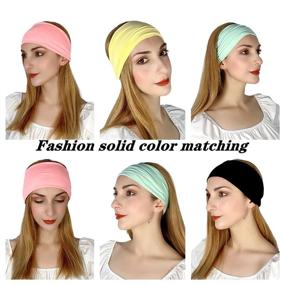 img 1 attached to 🏃 ZUOSIVNAT Women's Wide Non Slip Headbands - Elastic Hair Workout Wraps Bands, Turban Yoga Hairbands for Running, Sports, and Sweat - 8-Pack